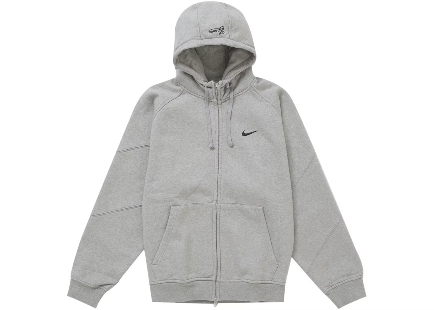 Supreme Nike Zip Up Hooded Sweatshirt Grey SS25