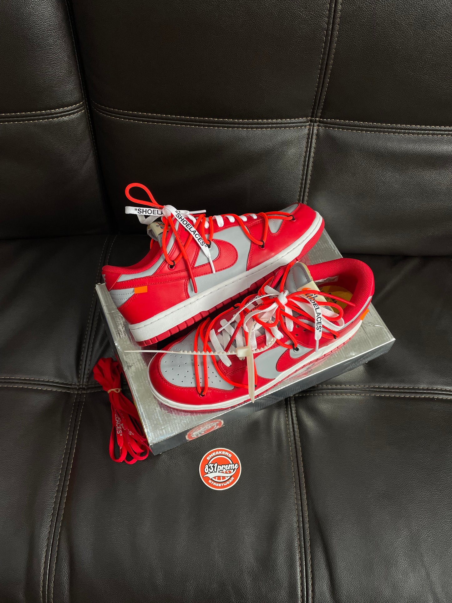 Nike Off-White University Red Dunk Low