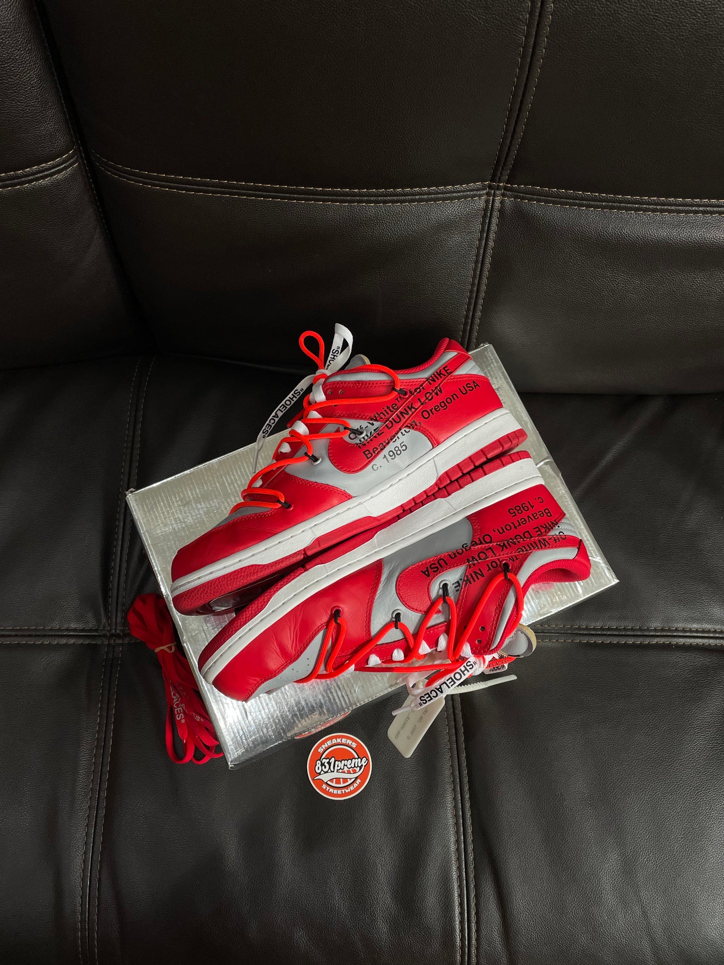 Nike Off-White University Red Dunk Low