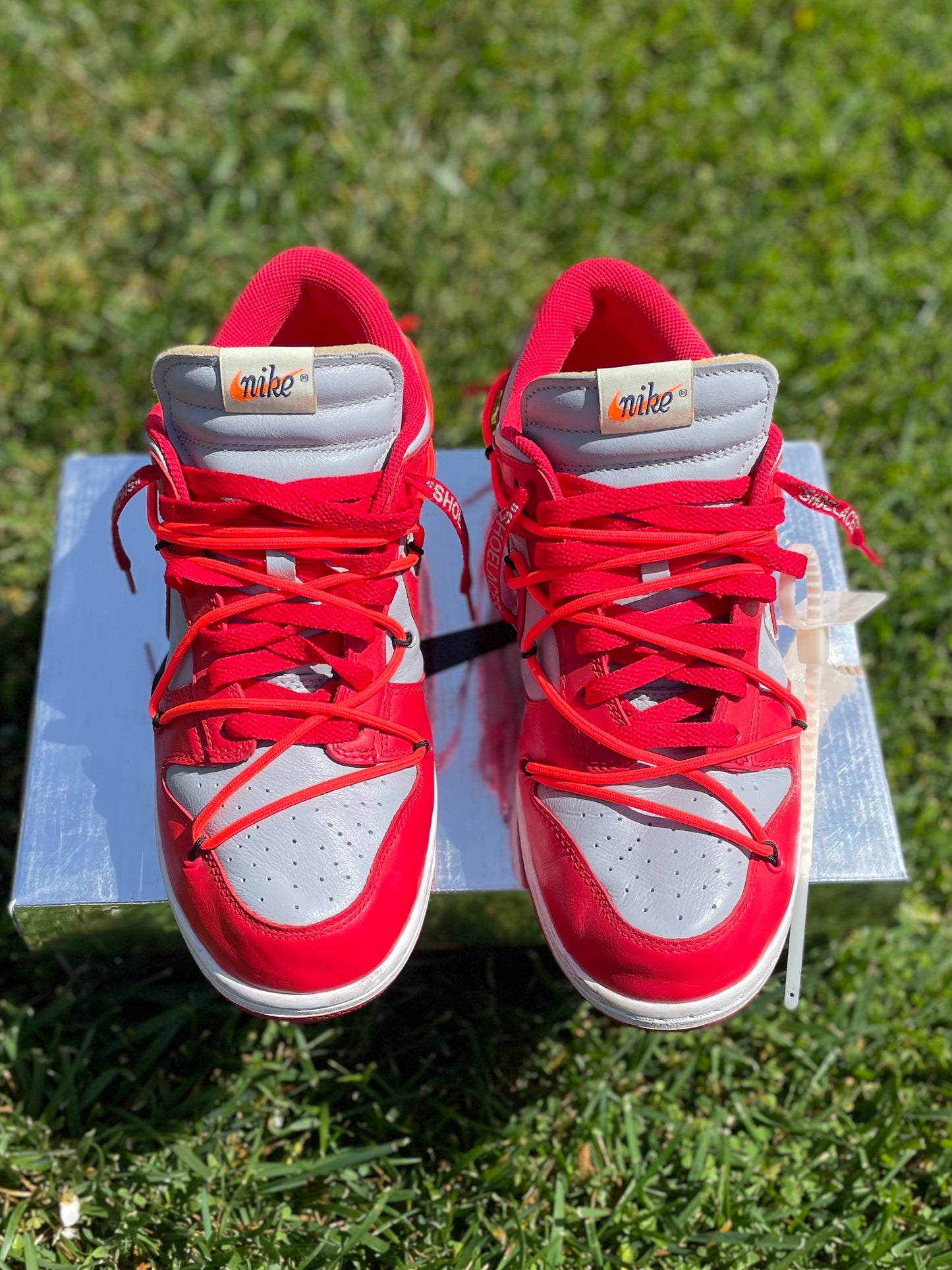 (Used Size 9M) Nike Off-White Dunk University Red