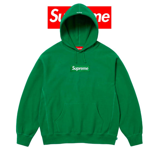 Supreme Box Logo Hooded Sweatshirt Green FW24