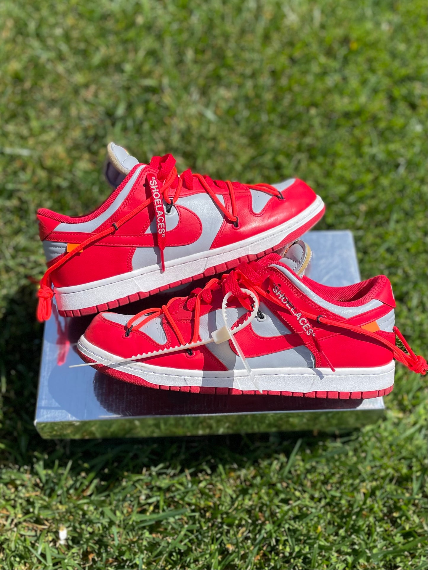 (Used Size 9M) Nike Off-White Dunk University Red