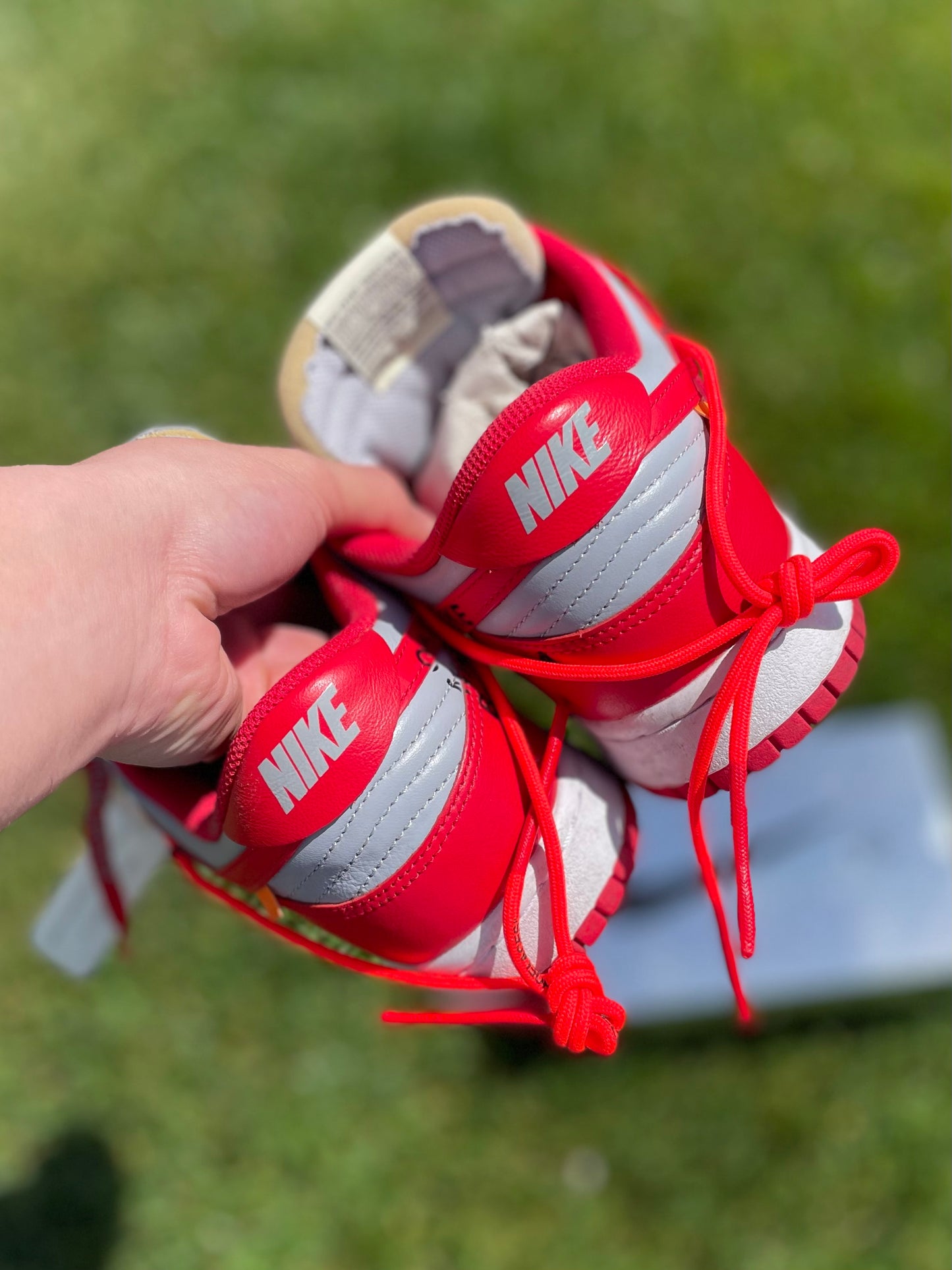 (Used Size 9M) Nike Off-White Dunk University Red