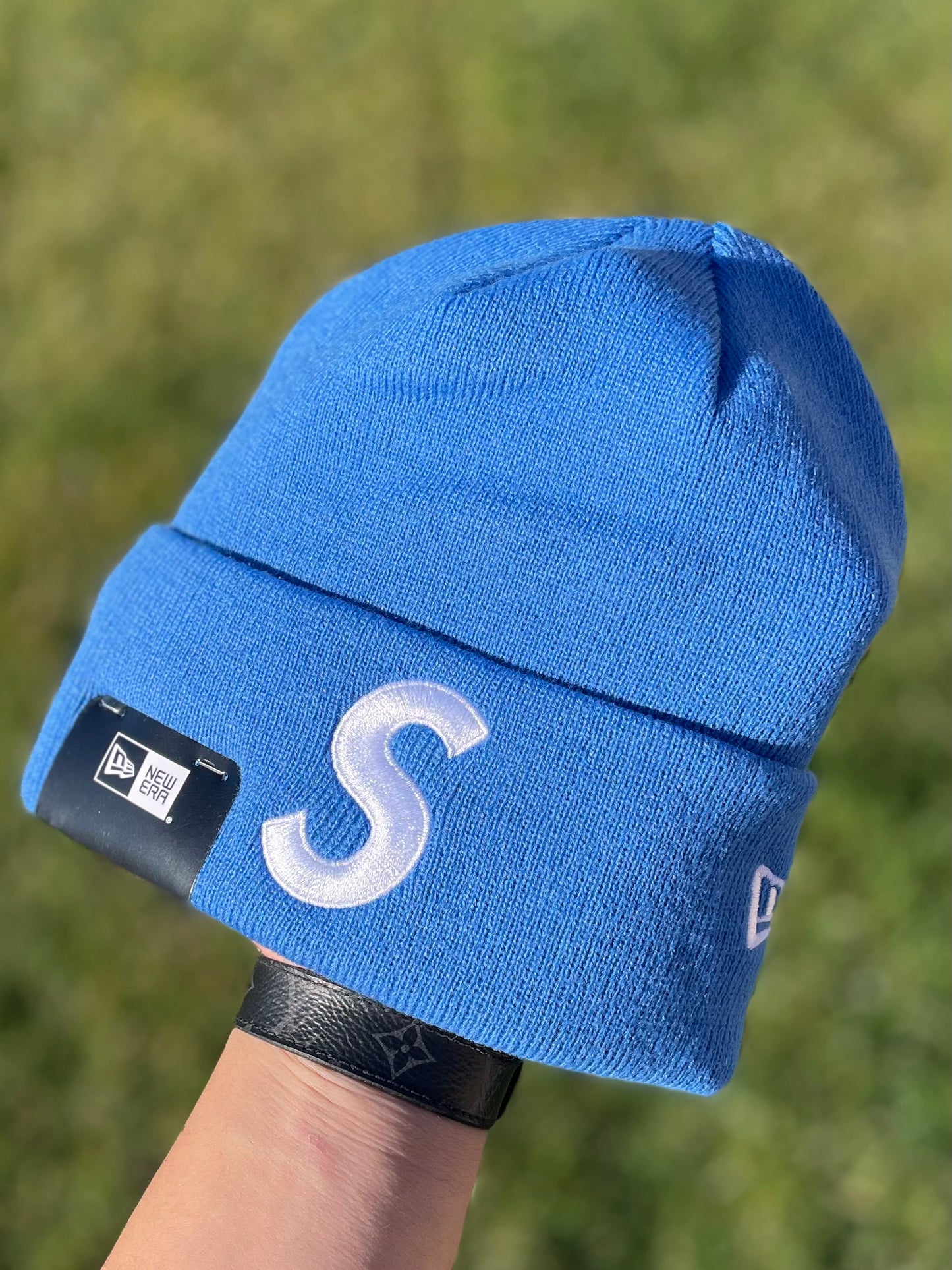 Supreme S Logo Beanie Blue FW24