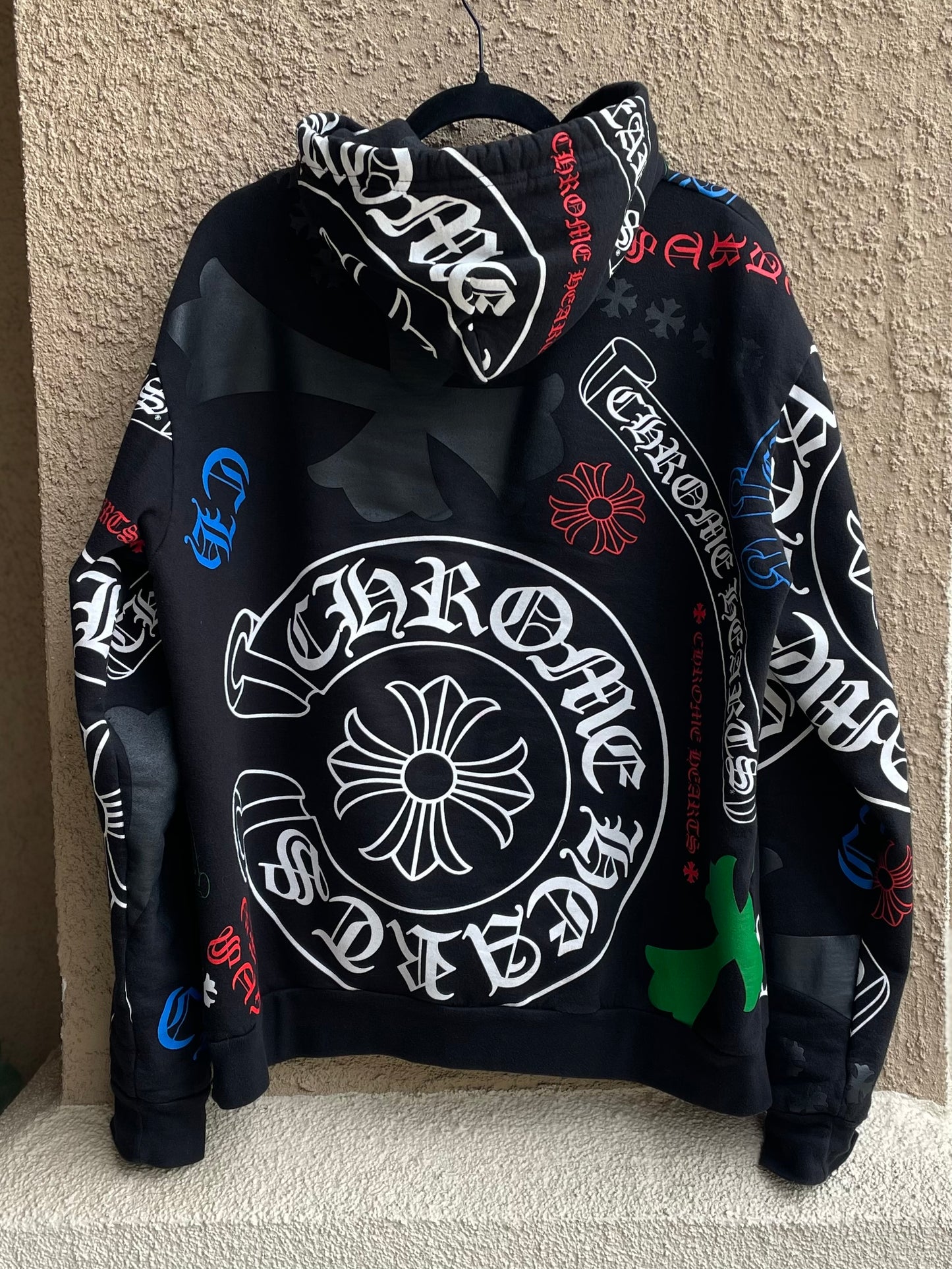 (Used Size Medium) Chrome Hearts Stencil Hoodie Black