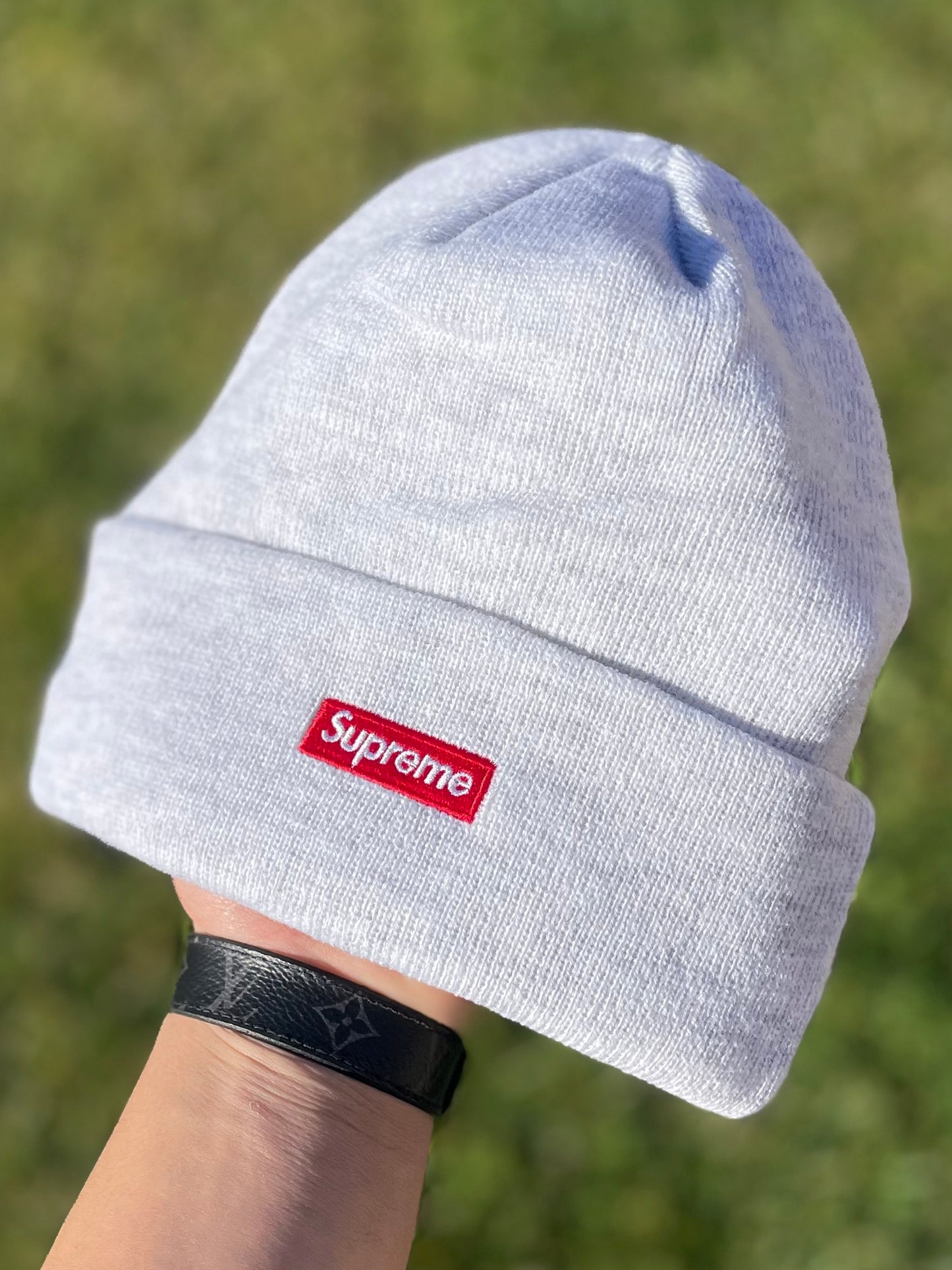 Supreme S Logo Beanie Ash Grey FW24