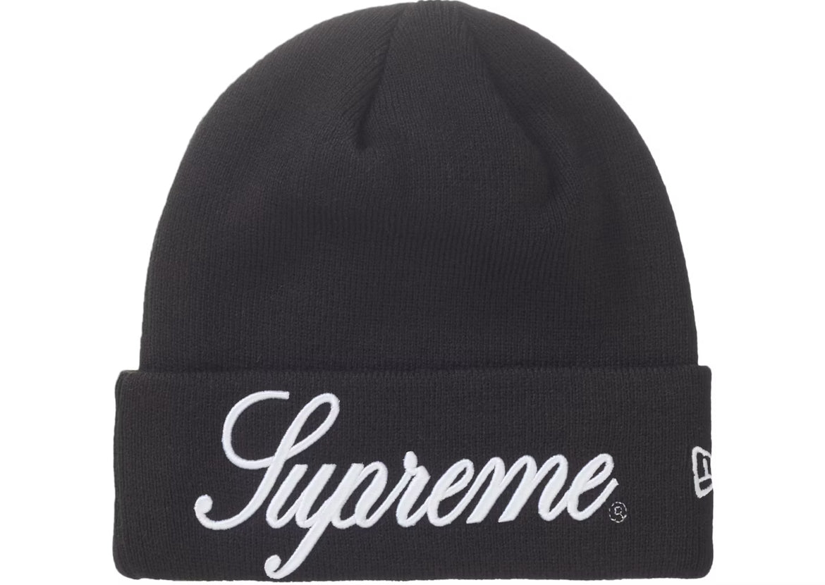 Supreme New Era Script Logo Beanie Black FW24