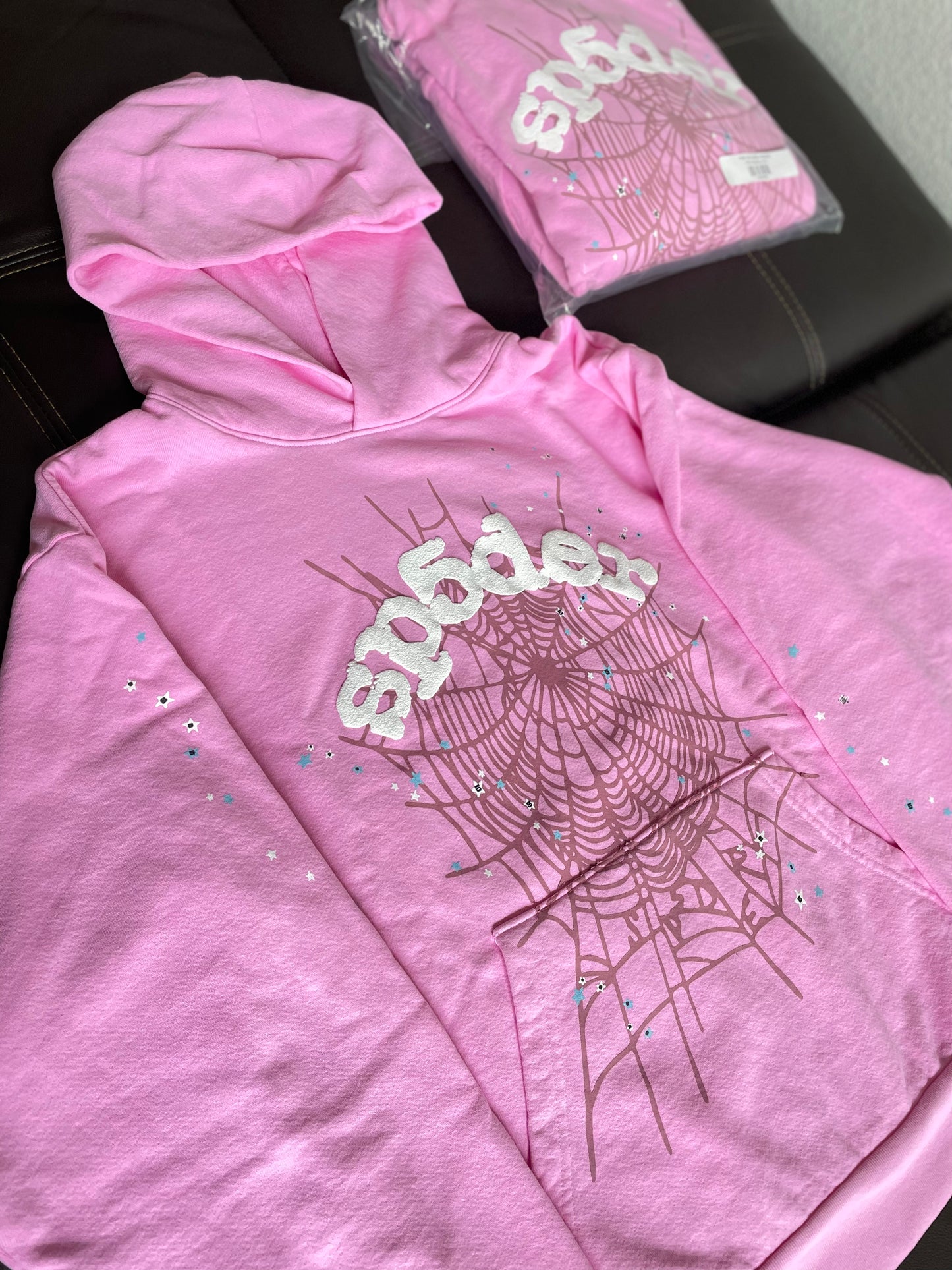 SP5DER OG Web Pink Hoodie