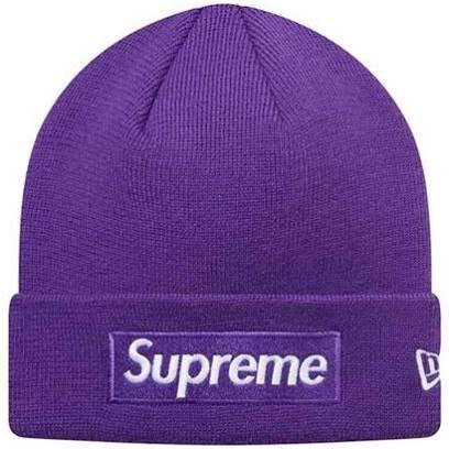 Supreme New Era Box Logo Beanie FW23 Dark Purple