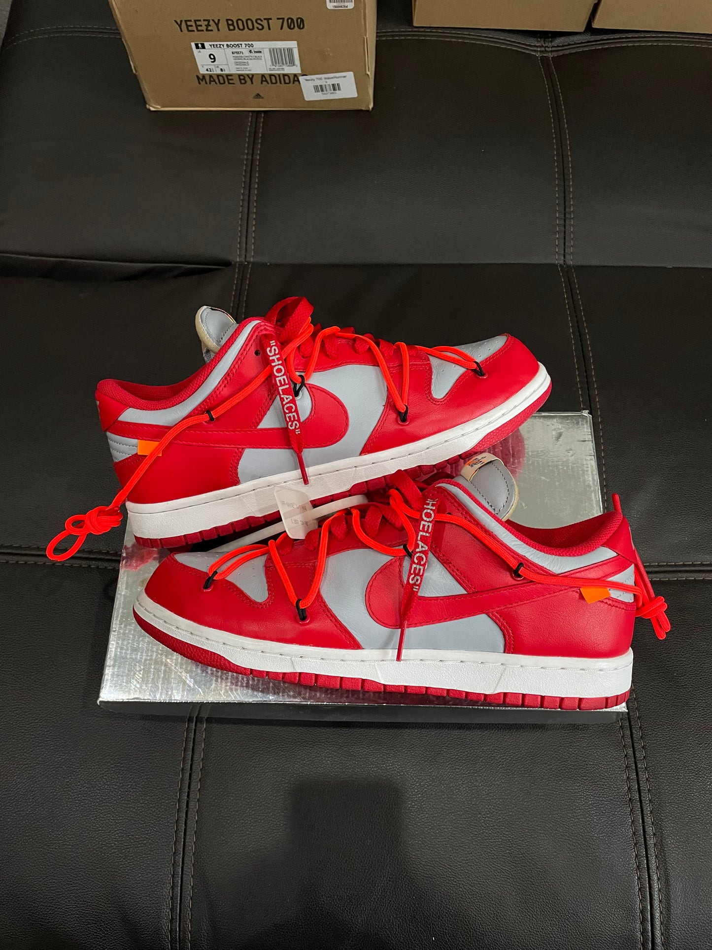 (Used Size 9M) Nike Off-White Dunk Low ‘University Red’
