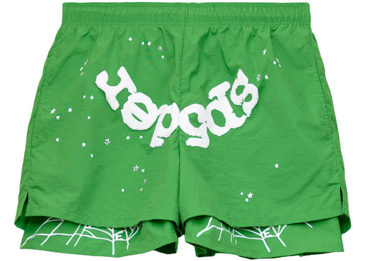 Sp5der OG Web Double Layer Shorts Green