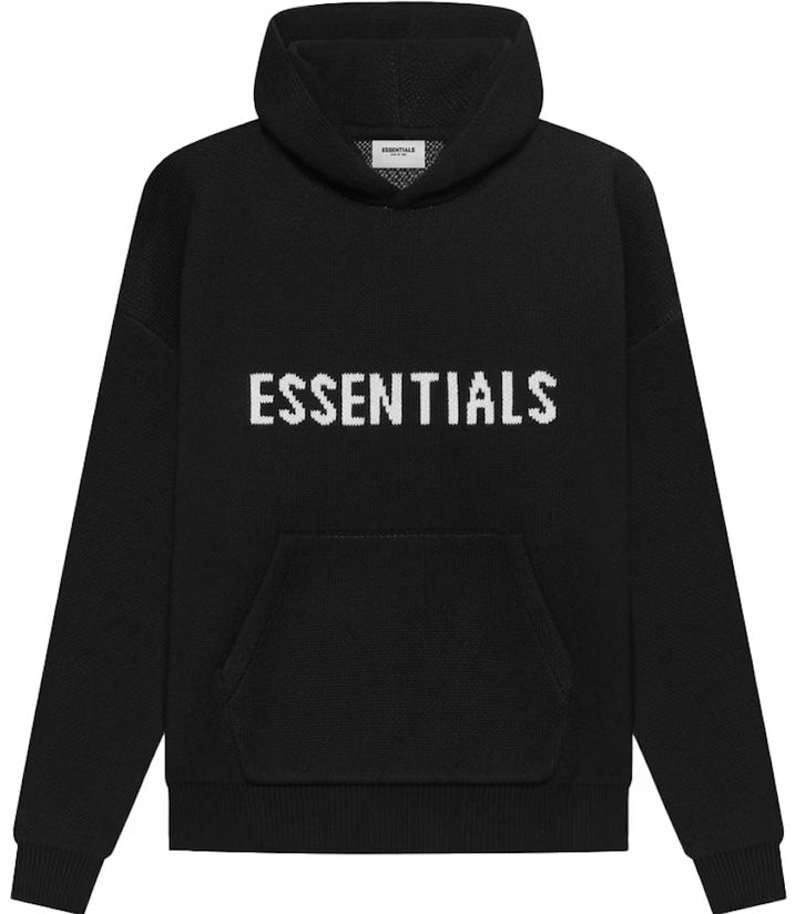 Fear Of God Essentials Knit Pullover Hoodie Black