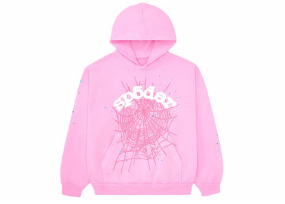 SP5DER OG Web Pink Hoodie