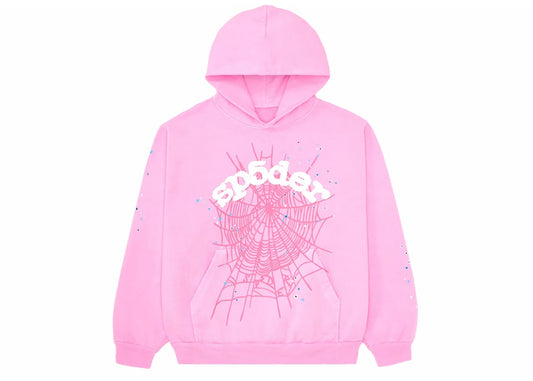 SP5DER OG Web Pink Hoodie