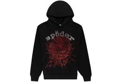 Sp5der Rhinestone OG Web V2 Hoodie