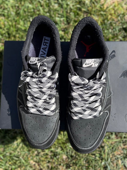 (Used Size 13M) Jordan 1 Low Travis Scott Black Phantom