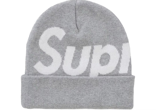 Supreme Big Logo Beanie Grey FW24