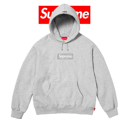 Supreme Box Logo Hooded Sweatshirt Ash Grey FW24