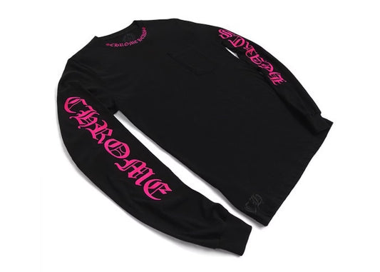 Chrome Hearts Long Sleeve Pocket Tee Hot Pink FW25