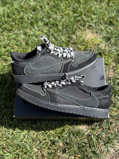 (Used Size 13M) Jordan 1 Low Travis Scott Black Phantom