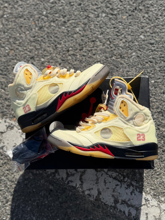 (Used Size 8.5M) Off-White Jordan 5 Sail