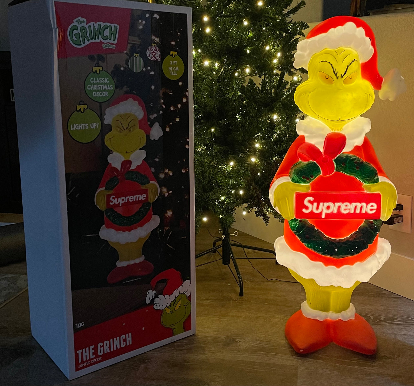 Supreme 3-Foot Grinch Decoration