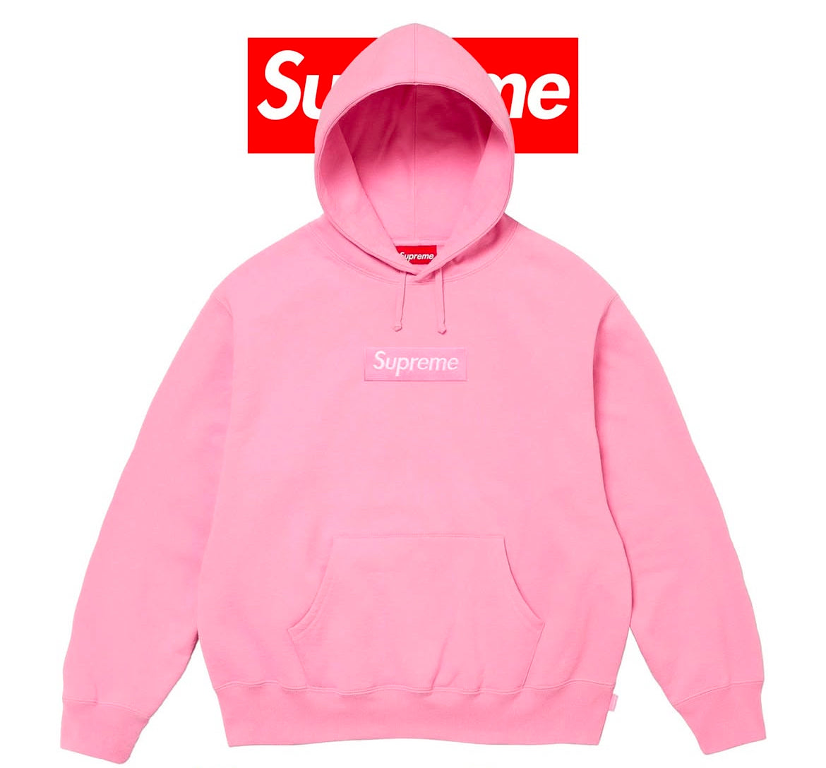 Supreme Box Logo Hooded Sweatshirt Pink FW24