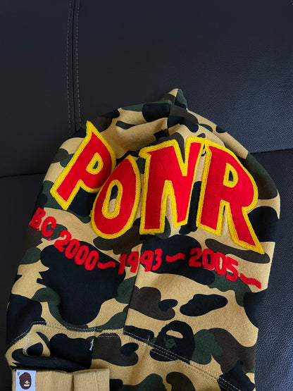 (Used Size Medium) Bape PONR Camo Full Zip Hoodie