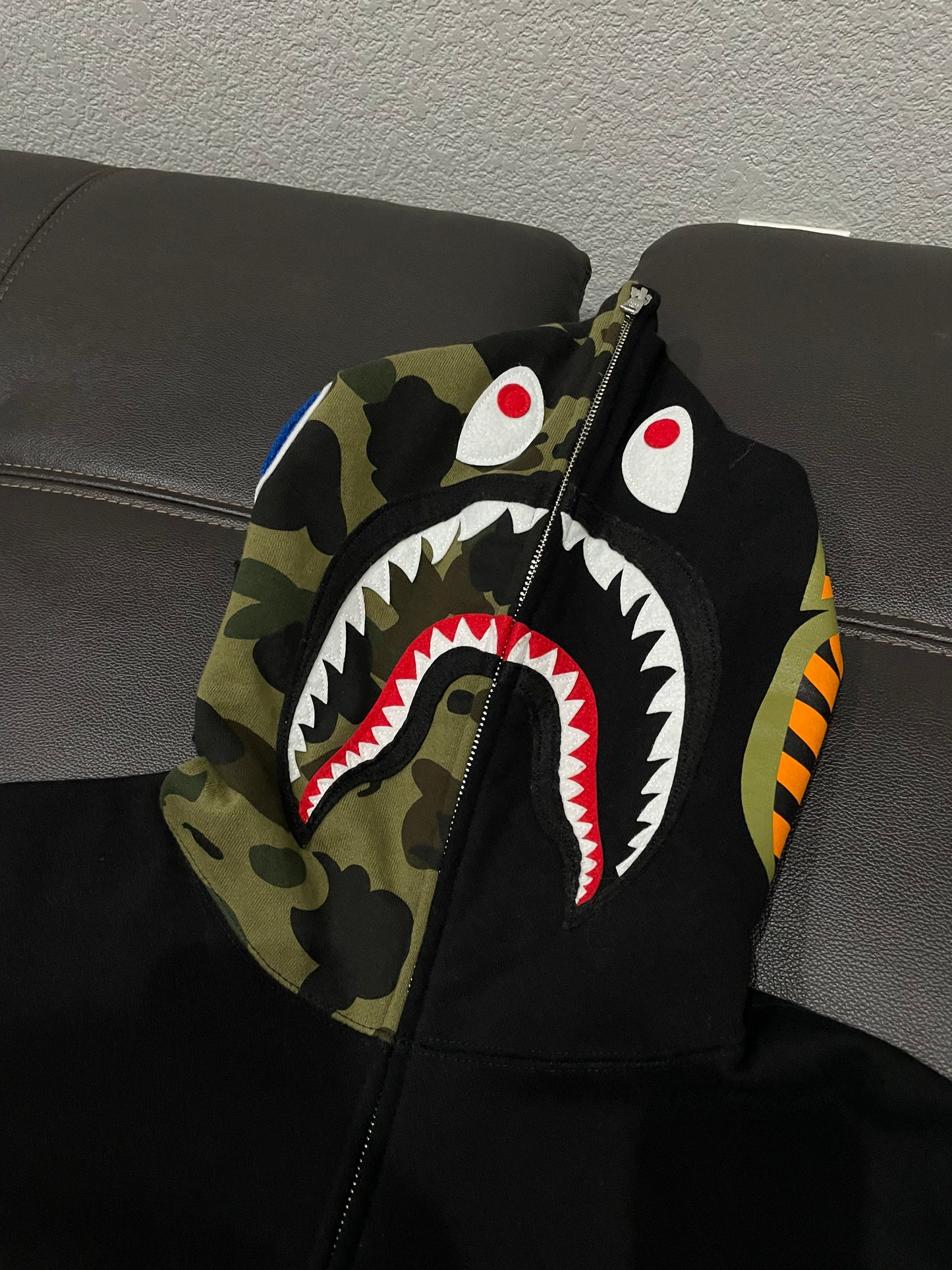 (Used Size Medium) Bape Split Camo Full Zip Hoodie (Runs Small)