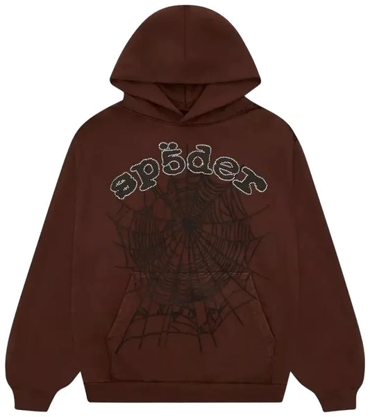Sp5der Travis Scott Rhinestone Web Hoodie