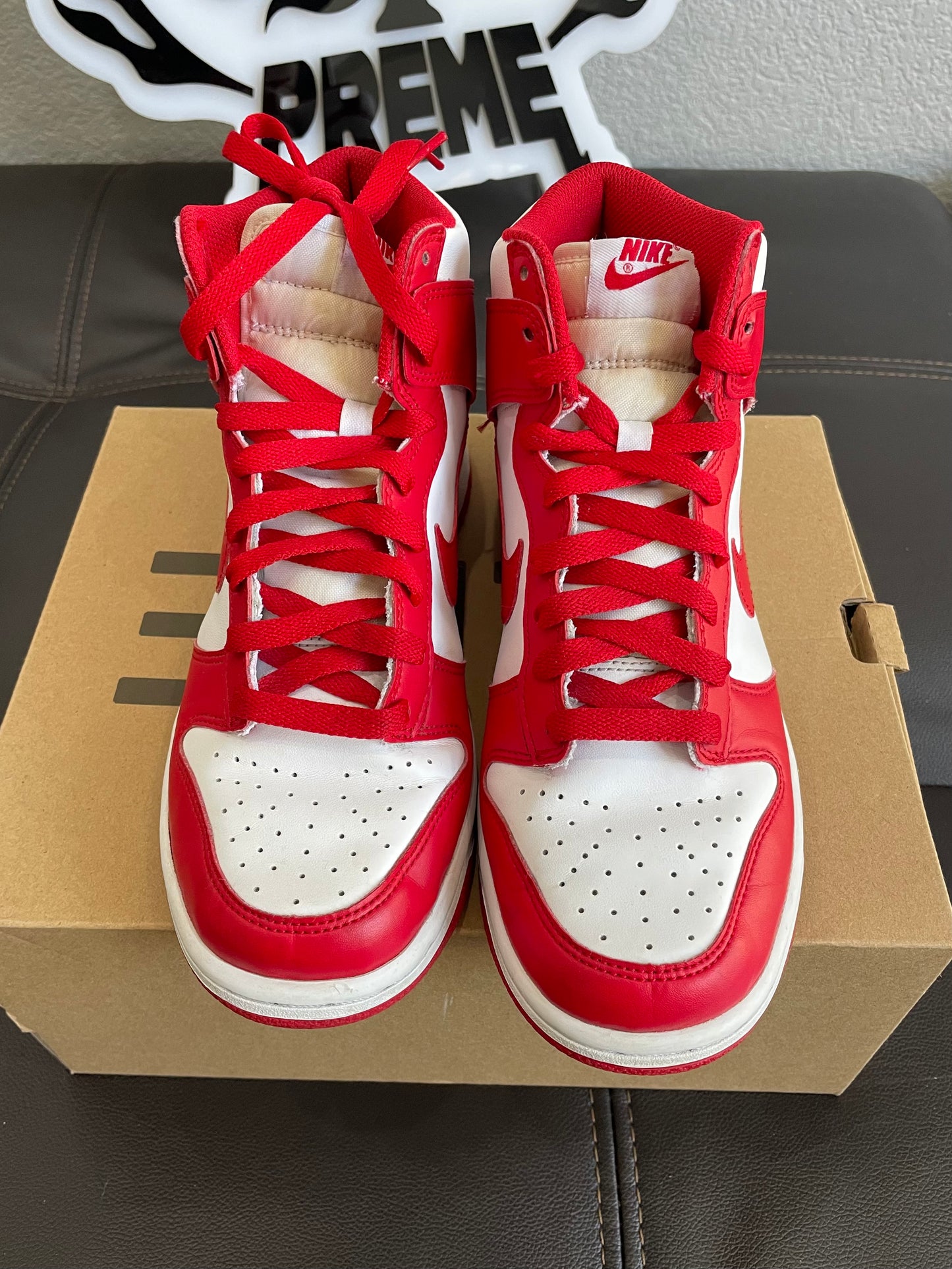 (Used Size 6Y) Nike Dunk High Championship Red