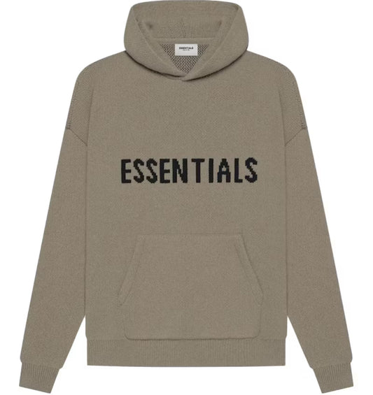 Fear Of God Essentials Knit Pullover Hoodie Taupe