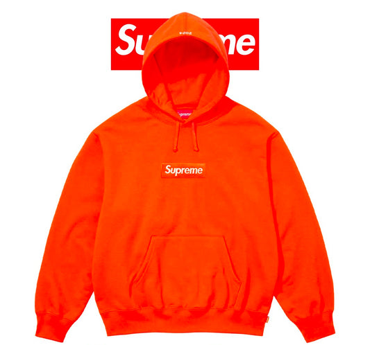 Supreme Box Logo Hooded Sweatshirt Orange FW24