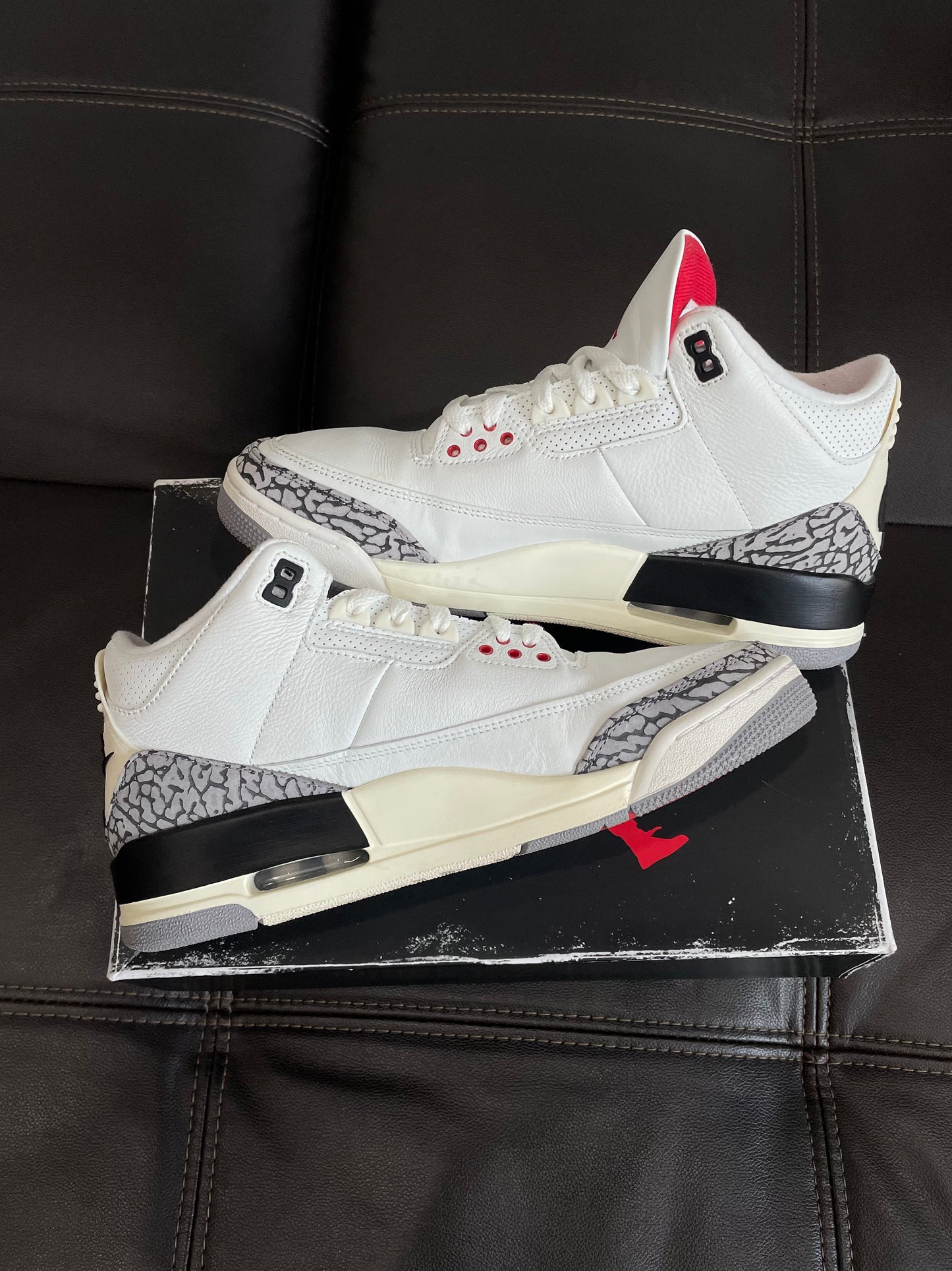 (Used Size 9.5M) Jordan 3 White Cement Reimagined