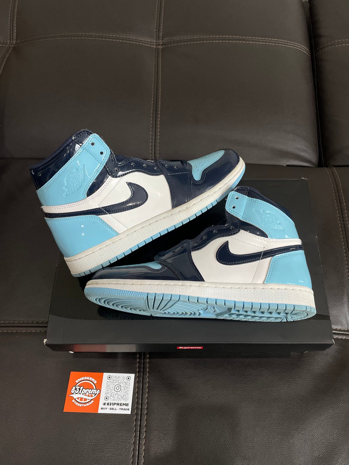 (Used Size 7W) Jordan 1 Patent Blue Chill