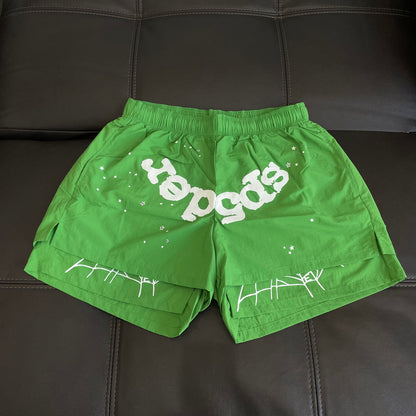 Sp5der OG Web Double Layer Shorts Green