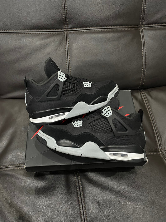 (Used Size 8.5M) Jordan 4 Black Canvas