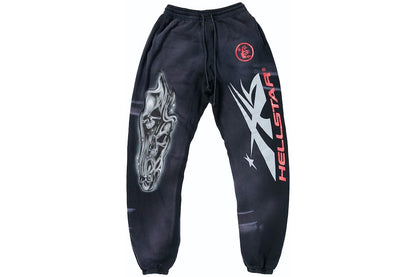 Hellstar Airbrushed Skull Closed Elastic Bottom Sweatpants