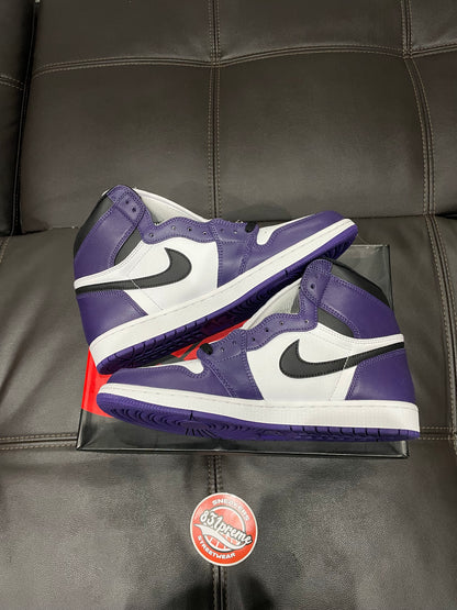 (Tried On Size 11M) Jordan 1 Court Purple White