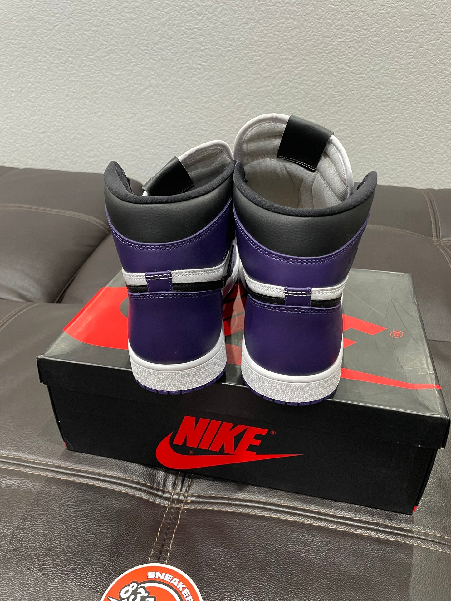 (Tried On Size 11M) Jordan 1 Court Purple White