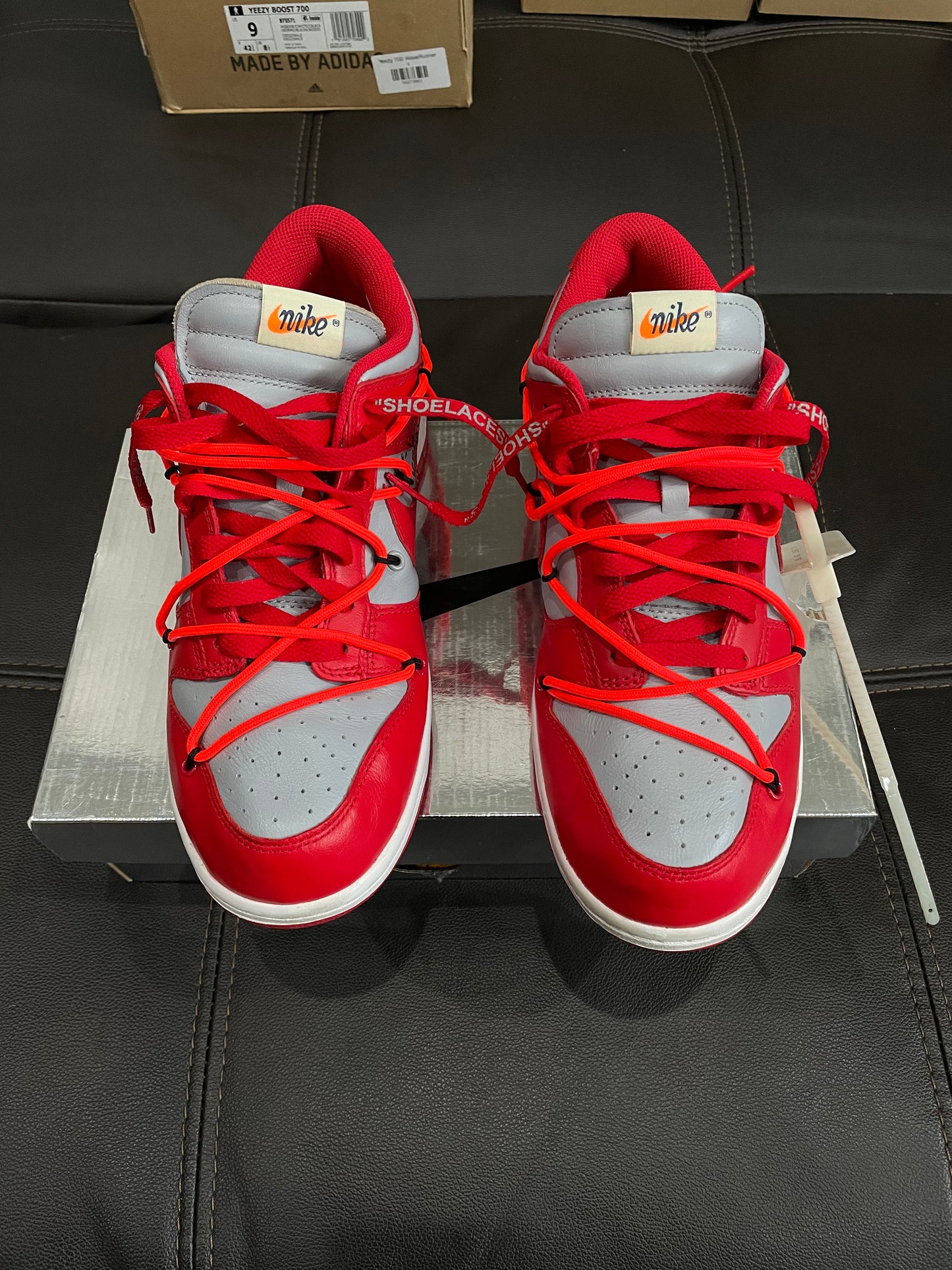 (Used Size 9M) Nike Off-White Dunk Low ‘University Red’