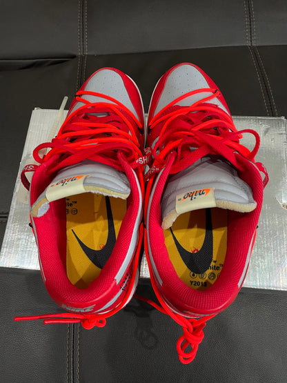 (Used Size 9M) Nike Off-White Dunk Low ‘University Red’