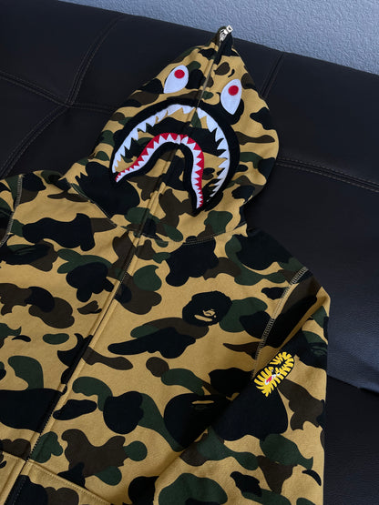 (Used Size Medium) Bape PONR Camo Full Zip Hoodie