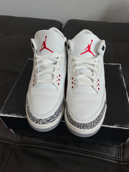 (Used Size 9.5M) Jordan 3 White Cement Reimagined