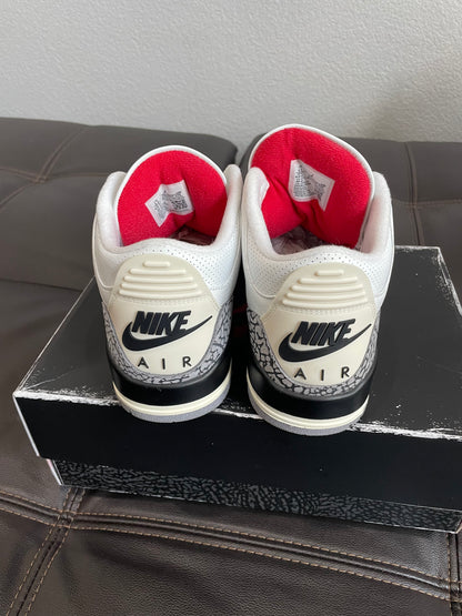 (Used Size 9.5M) Jordan 3 White Cement Reimagined