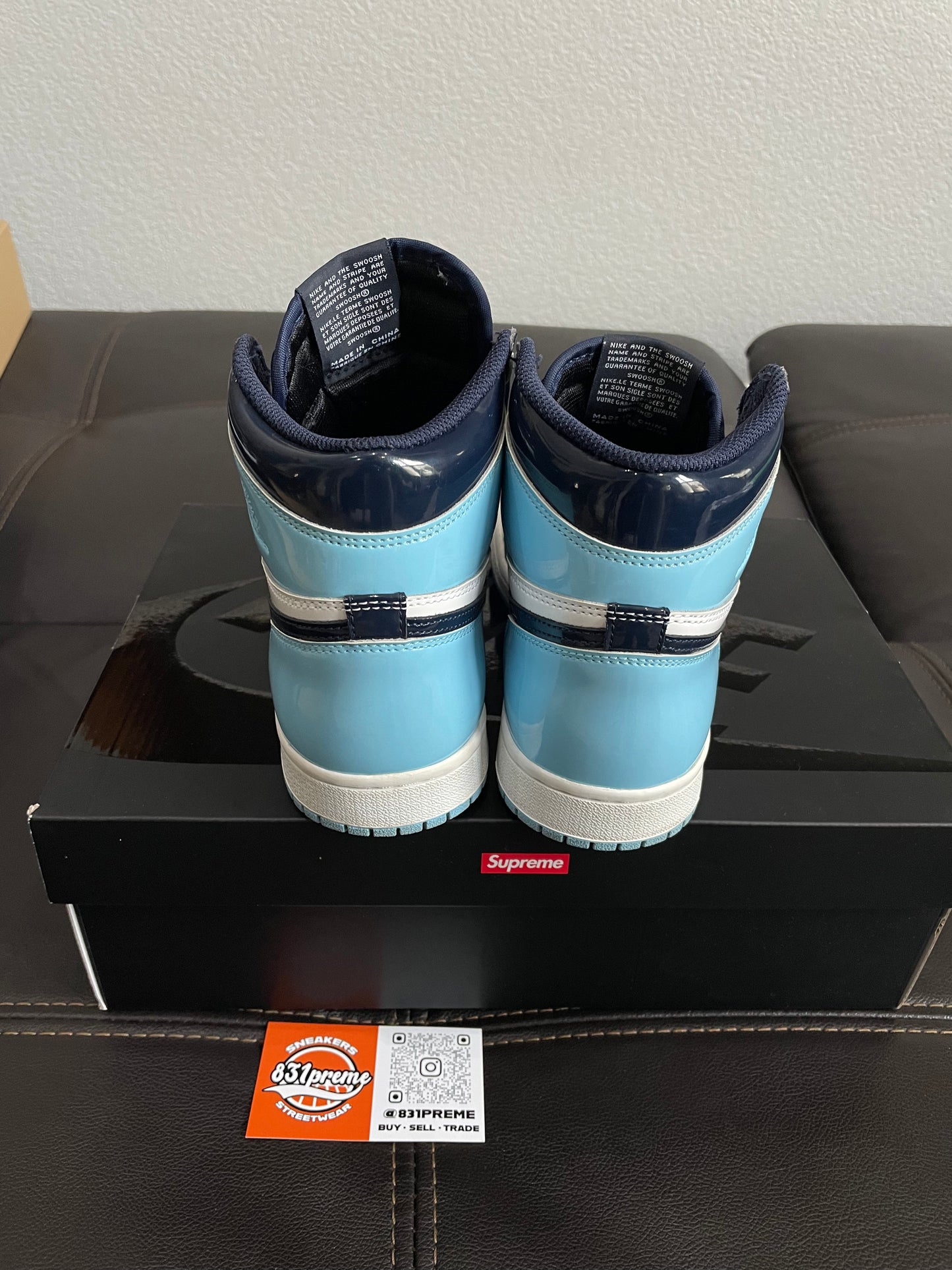 (Used Size 7W) Jordan 1 Patent Blue Chill